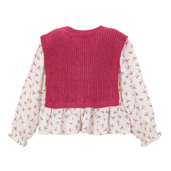 Mayoral girls' petal mix knitted top