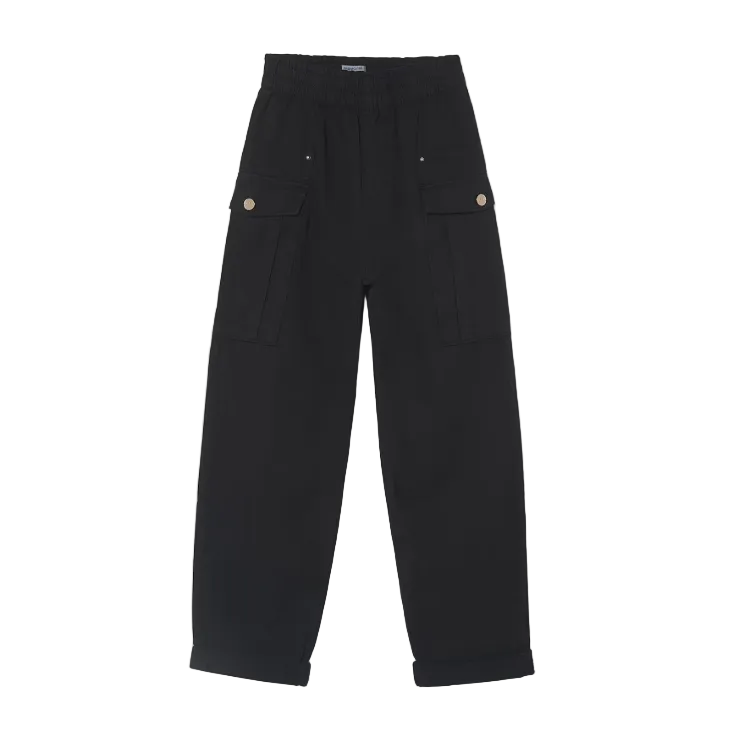 Mayoral girls' black cargo trousers with elasticated waist