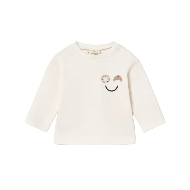 Mayoral kids' talc cream long sleeve top