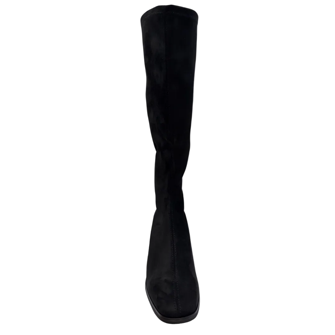Miss Elastic women's black long leg boot