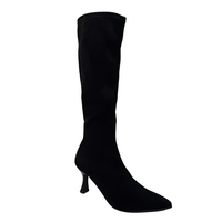 Miss Elastic women's black long leg boot