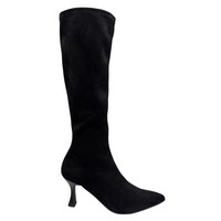 Miss Elastic women's black long leg boot