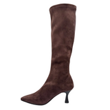 Miss Elastic women's marron brown long leg boot