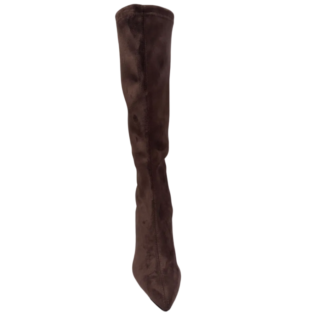 Miss Elastic women's marron brown long leg boot