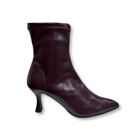 Miss Elastic women's burgundy ankle boot