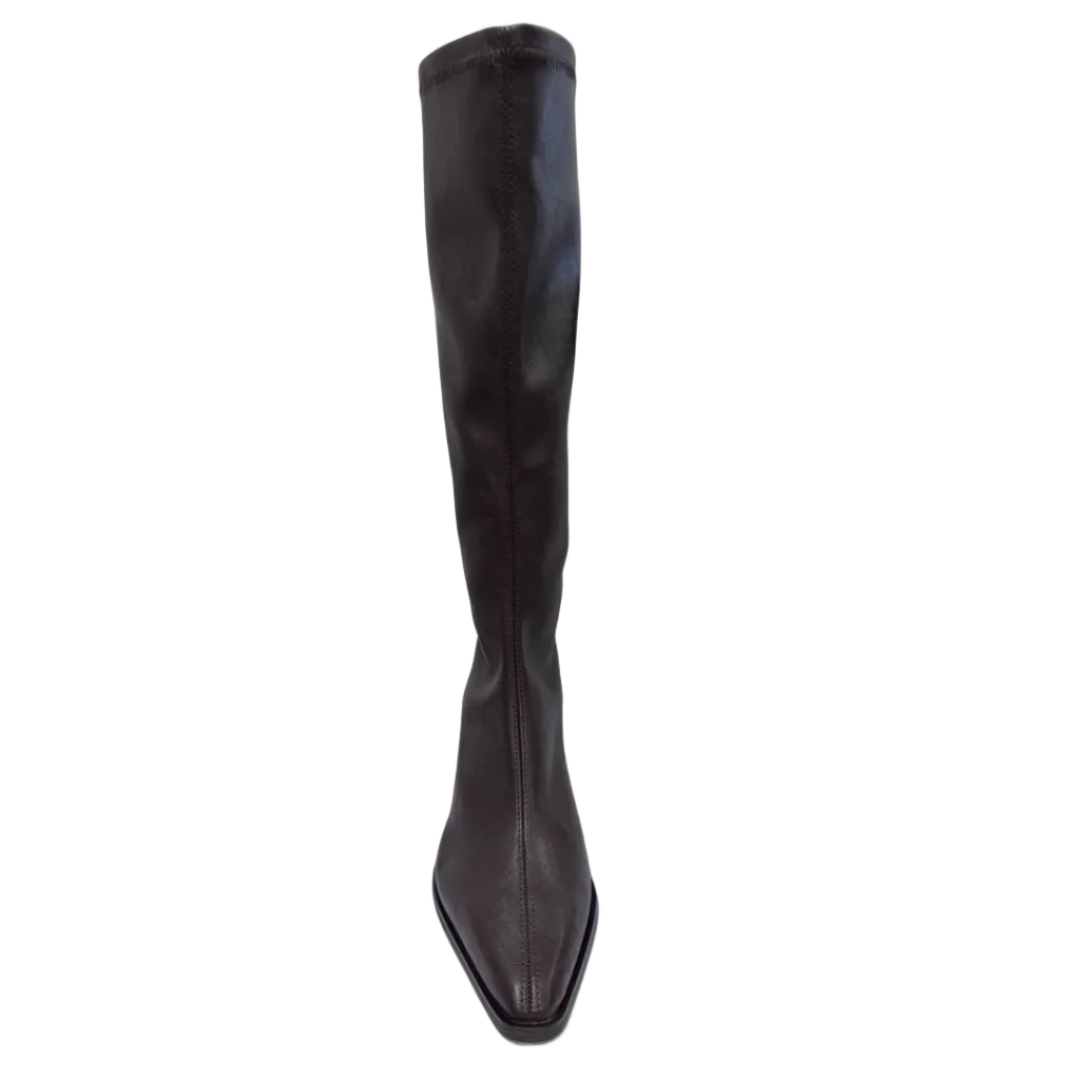 Miss Elastic women's testa brown long leg boot
