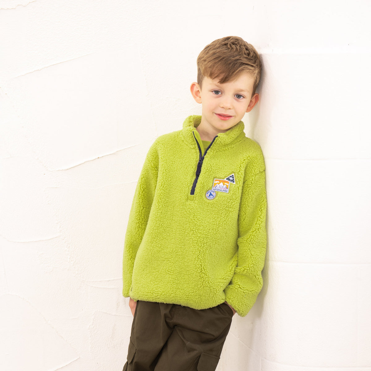 Lighthouse boys' Murray fleece in soft lime
