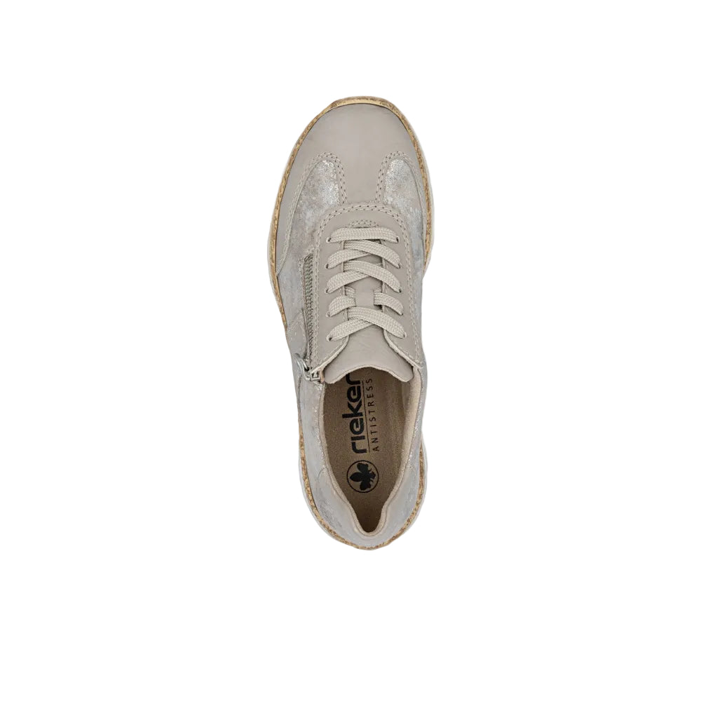 Rieker Womens Trainer N4221 Ice/Rose Metallic