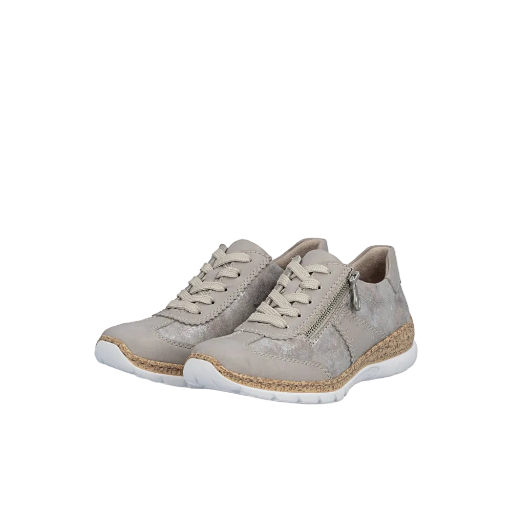 Rieker Womens Trainer N4221 Ice/Rose Metallic
