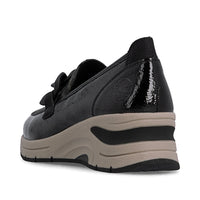 Rieker women's black patent slip-on shoe