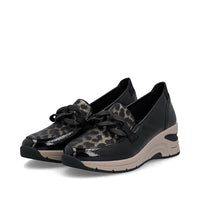 Rieker women's black patent slip-on shoe