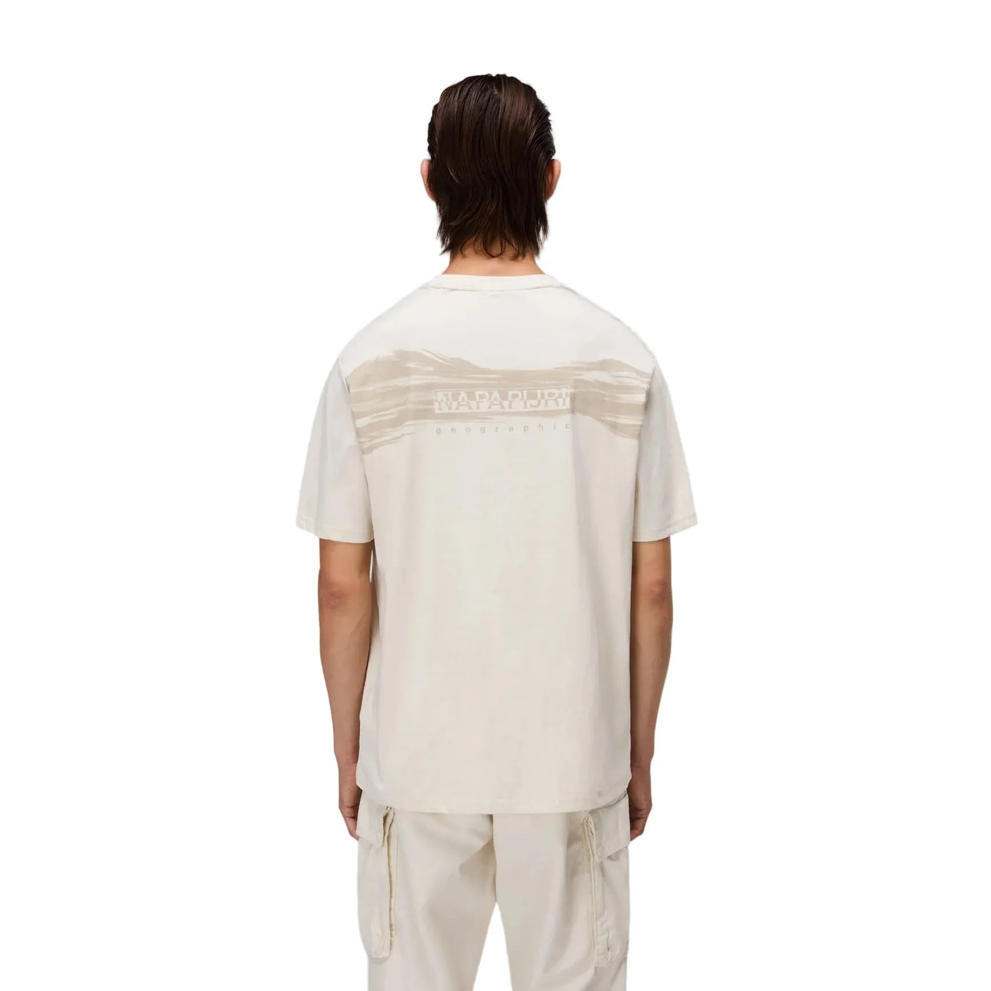 Napapijri Mens T-Shirt Back Graphic SS Beige Dimity