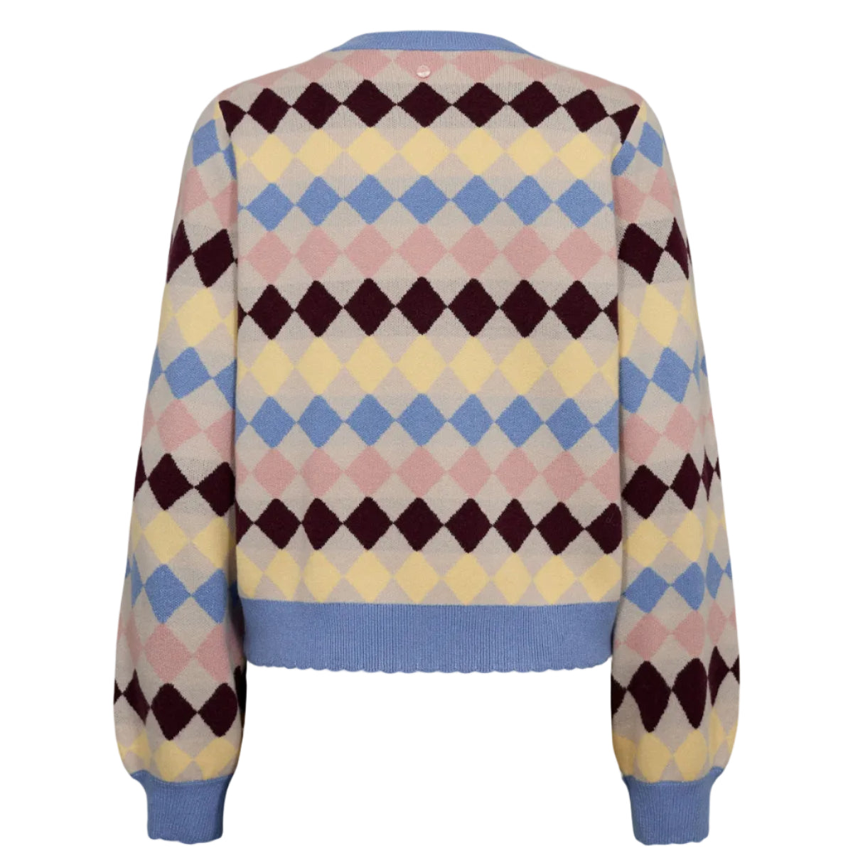 Numph NULina women's gray morn argyle-pattern jumper