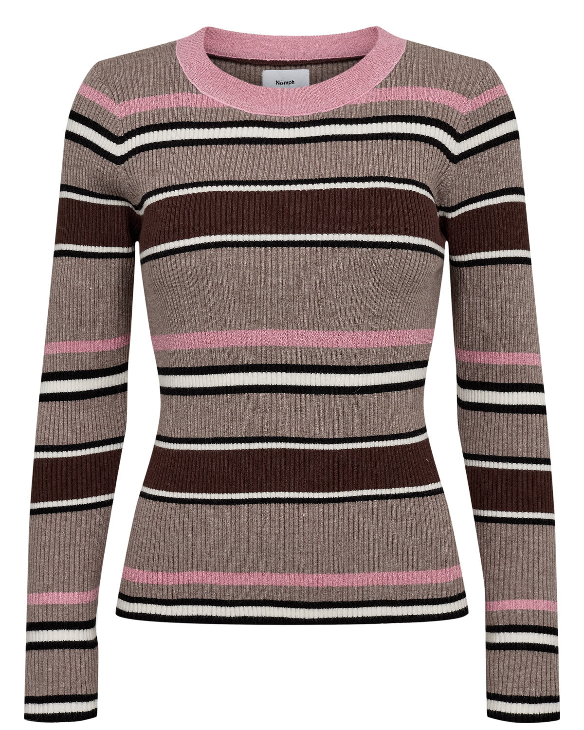 Numph NUKallie women's bonbon ribbed striped jumper