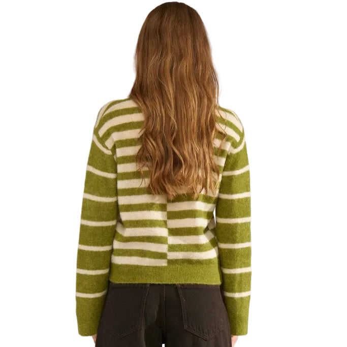 Numph NURiette women's calla green striped jumper