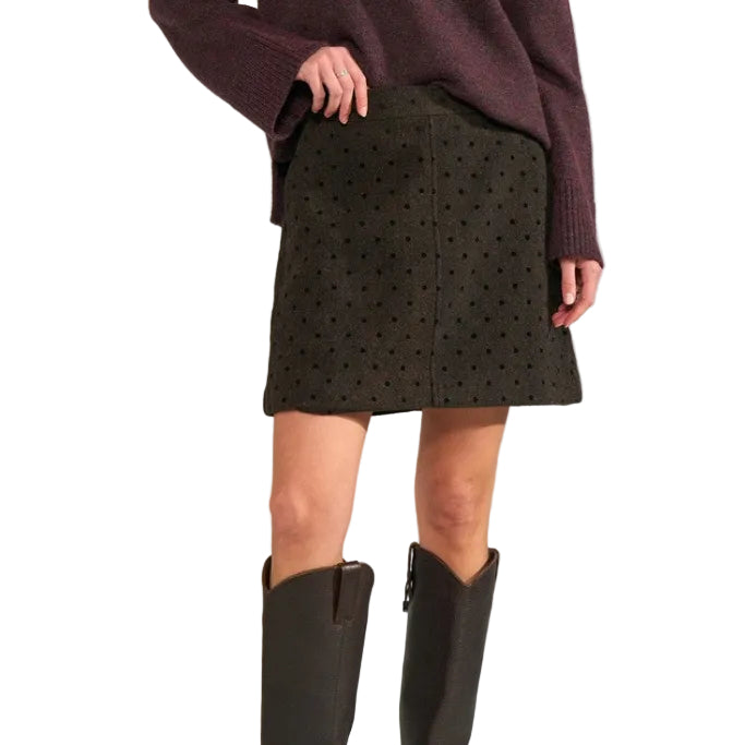 Numph NUAmia women's black coffee textured mini skirt