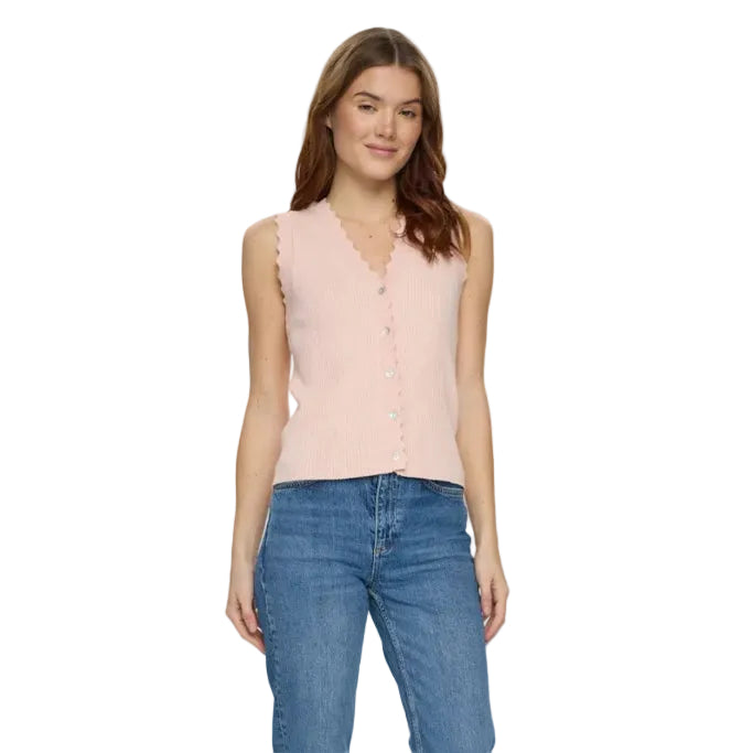 Numph Womens Top Deidra Vest Mangano Calcite