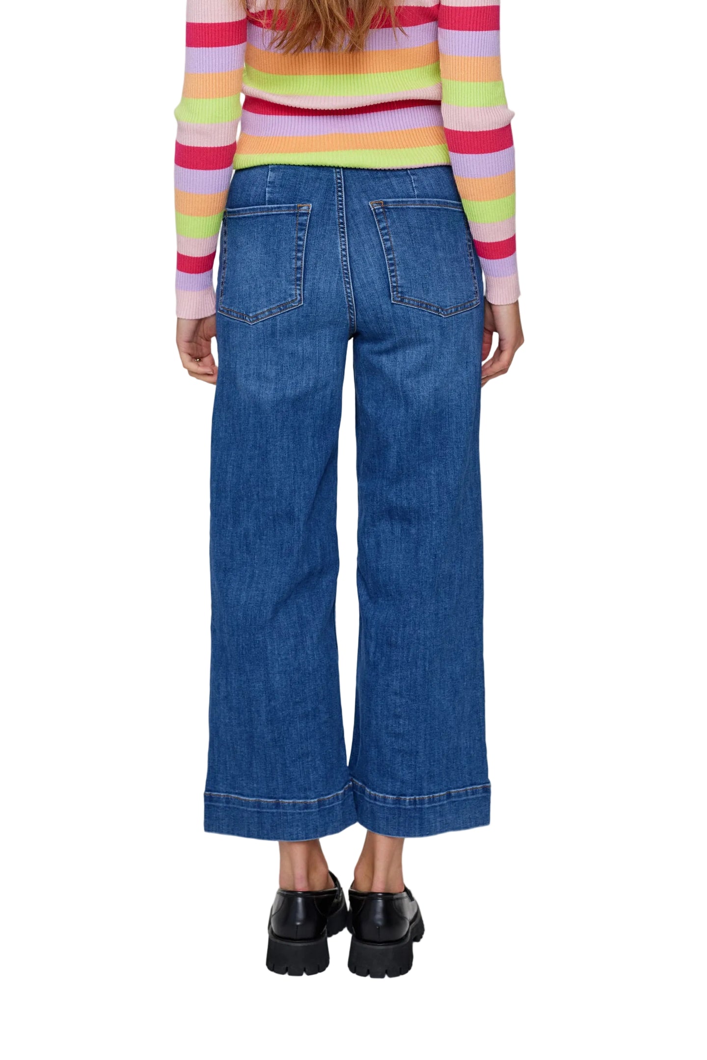Numph Womens Paris HR Wide Jeans Medium Blue Denim
