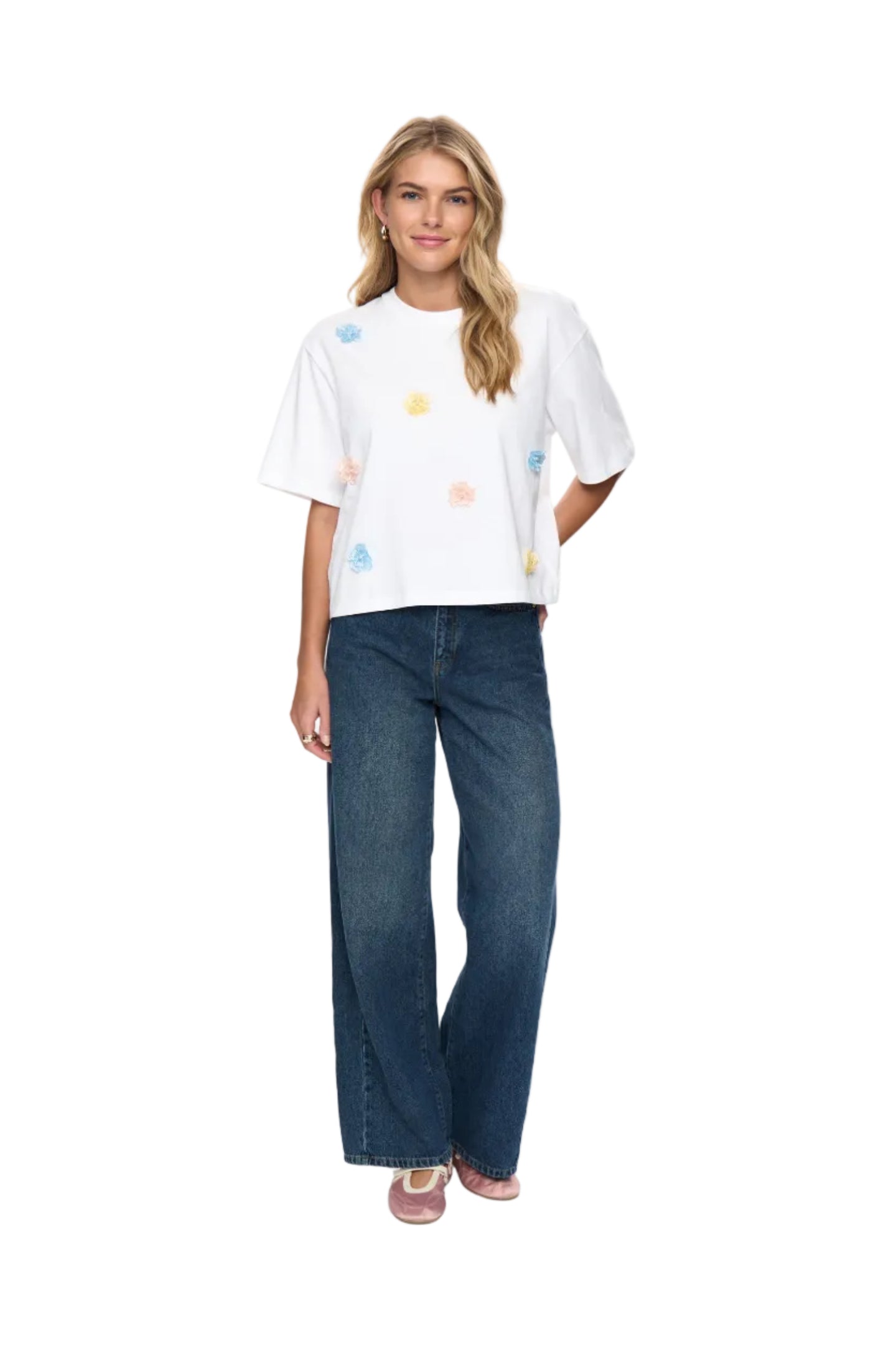 Numph Womens T-Shirt Fleura Skyway