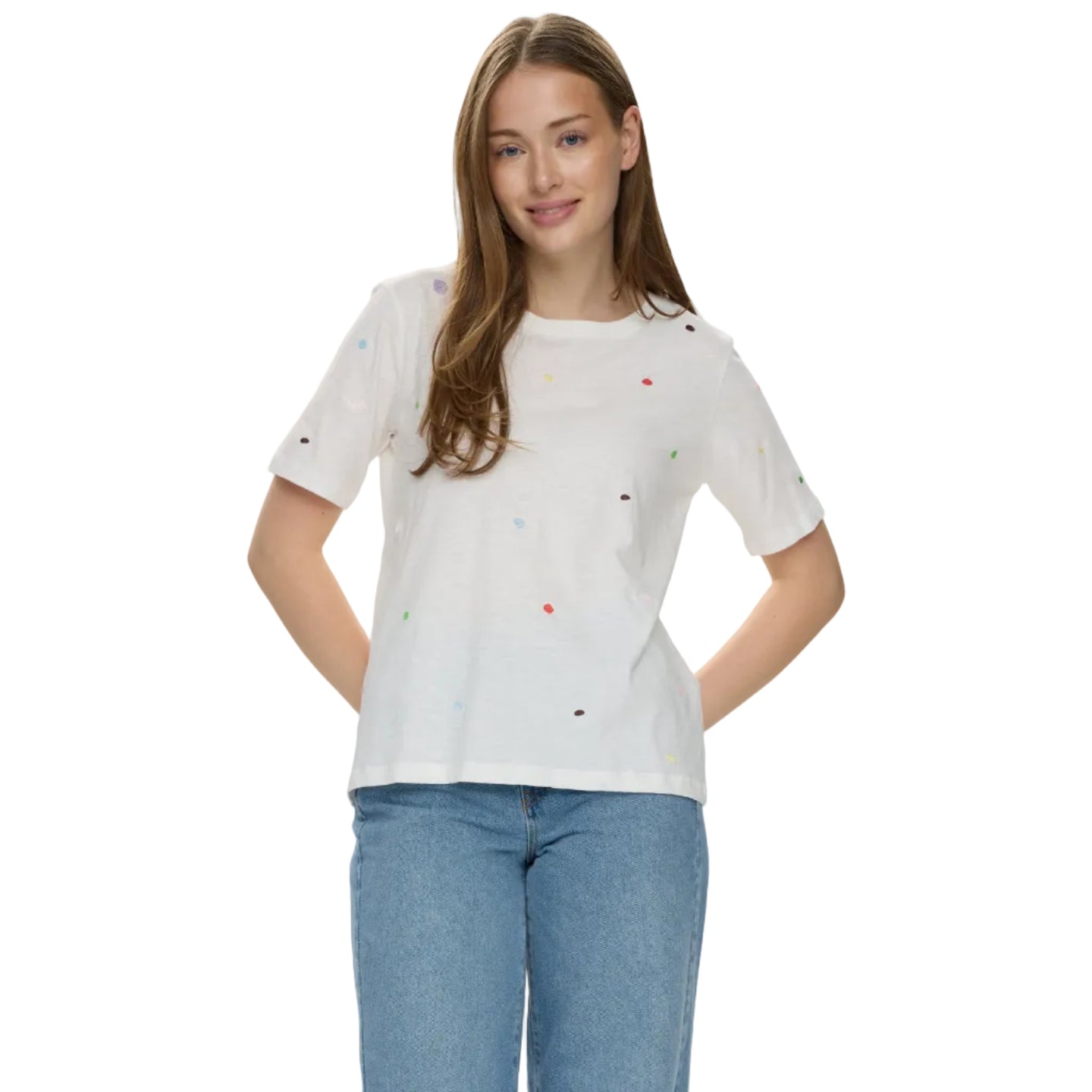 Numph Womens Nudelora T-Shirt Cloud Dancer