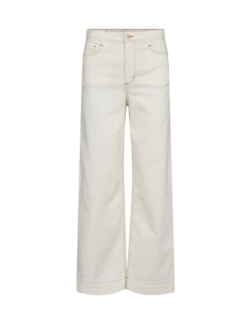 Numph Womens Pants Parisian Cropped Twill Cloud Dancer