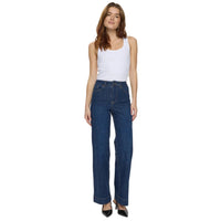 Numph women's blue denim jeans with zip