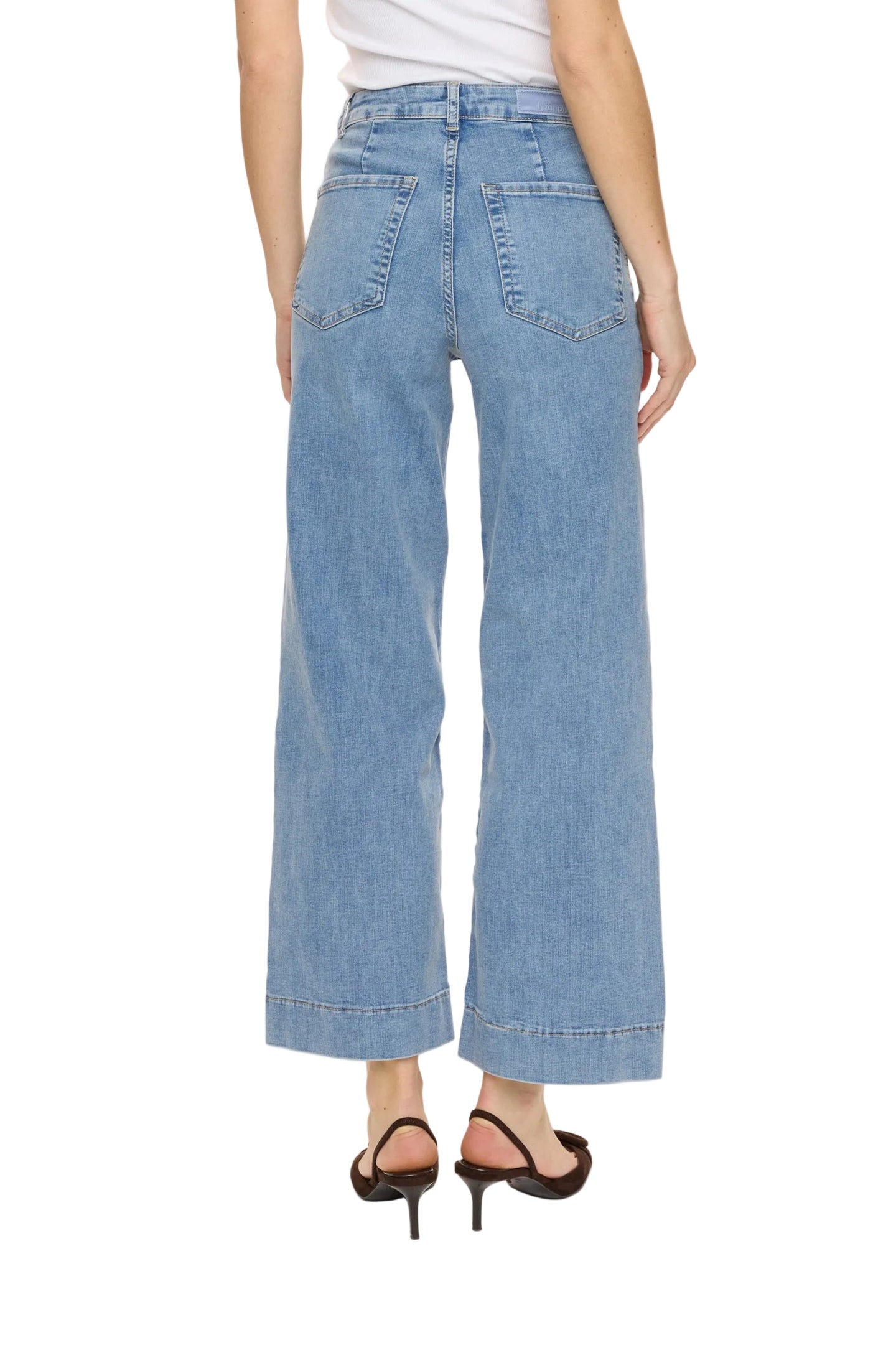 Numph Womens Nuparis Wide Jeans Light Blue Stonewash Denim