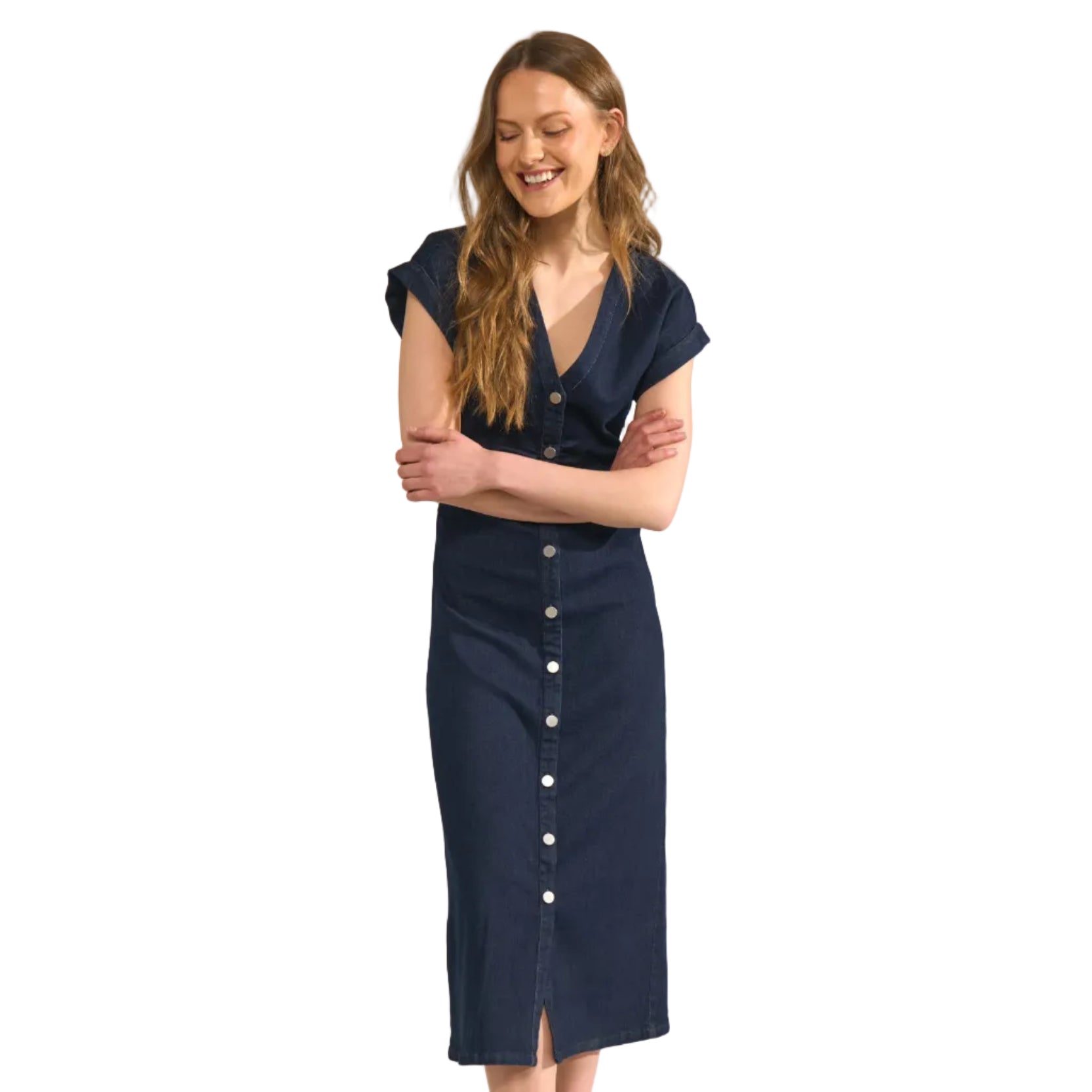Numph Womens Nualetta Dress Dark Blue Denim
