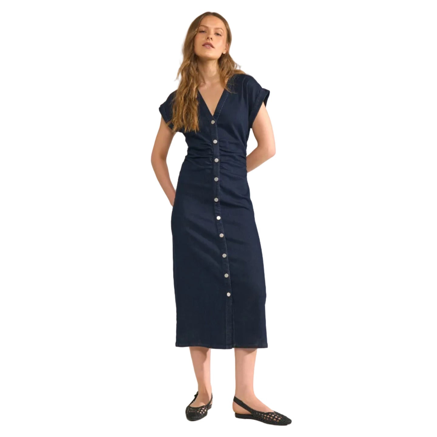 Numph Womens Nualetta Dress Dark Blue Denim