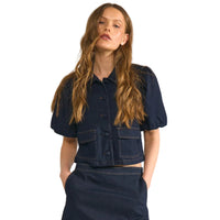 Numph Womens Nualetta Shirt Dark Blue Denim