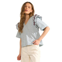 Numph Womens Blouse Nuditty Floaty Blue