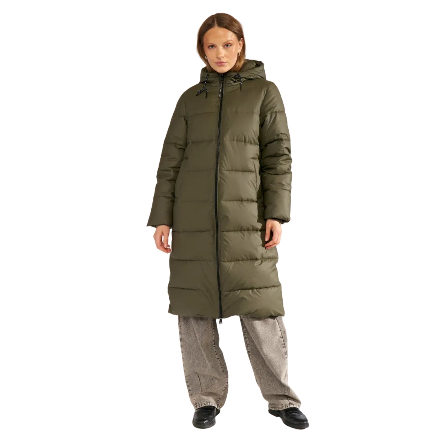 Numph Womens Puffer Arven Long Forest Night
