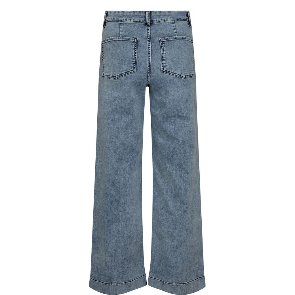 Numph Womens NuParis Wide Acid Jeans Light Blue Denim