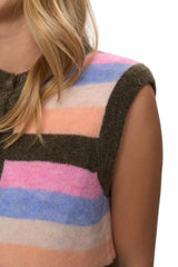 Numph Womens Nuriette Stripy Vest Sea Turtle