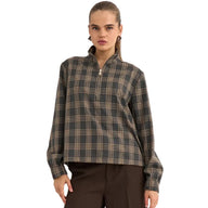 Numph Womens Zip Shirt NUKamala Dark Grey Melange