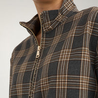Numph Womens Zip Shirt NUKamala Dark Grey Melange
