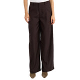 Numph Womens Wide Trousers NUBilla Chocolate Plum