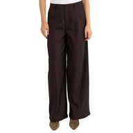 Numph Womens Wide Trousers NUBilla Chocolate Plum