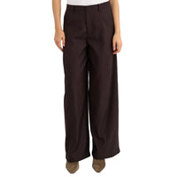Numph Womens Wide Trousers NUBilla Chocolate Plum