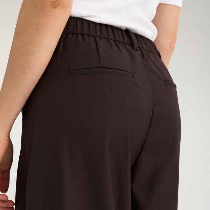 Numph Womens Wide Trousers NUBilla Chocolate Plum