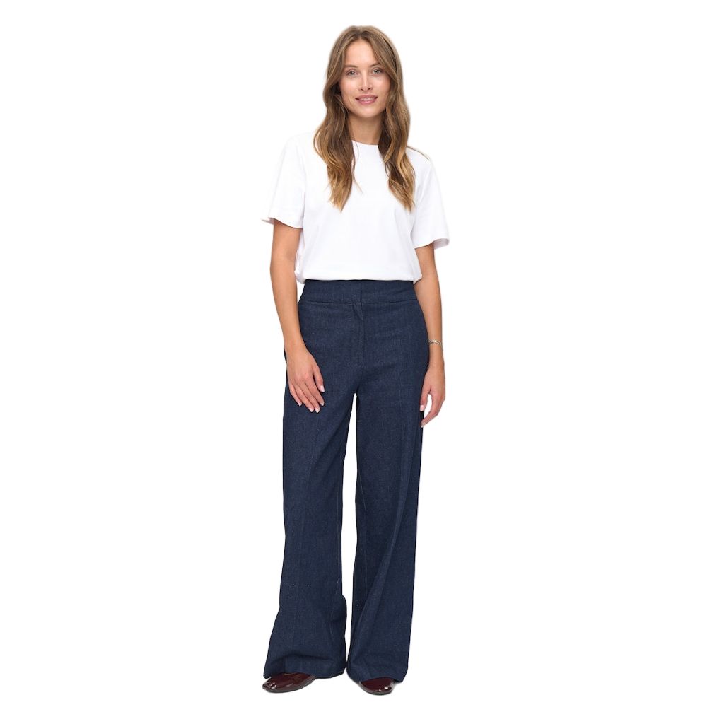 Numph Womens Pants Bussy Denim Long Dark Blue Denim