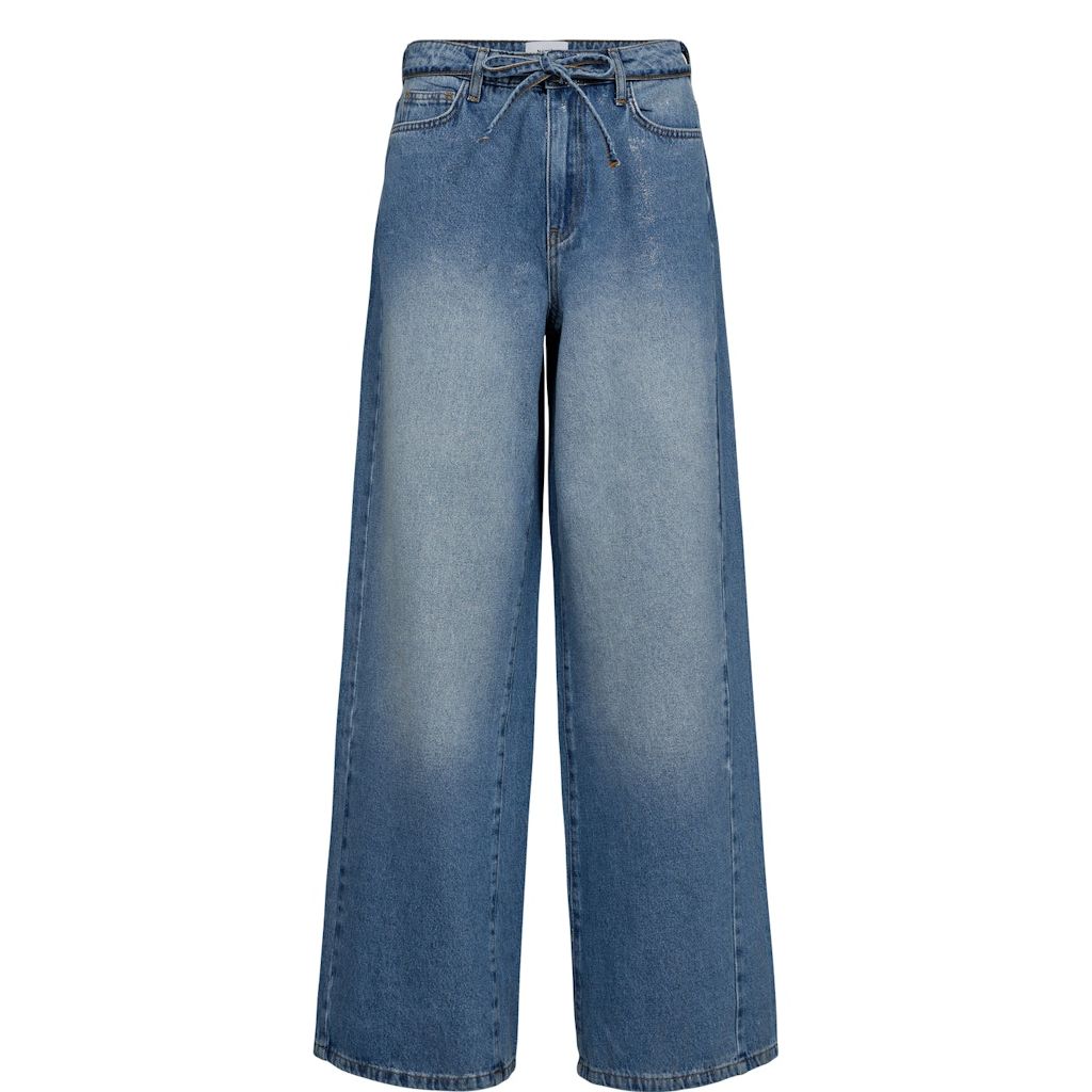 Numph Womens Jeans Brooklyn Glam Blue Demin Silver Foil