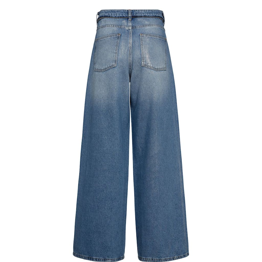 Numph Womens Jeans Brooklyn Glam Blue Demin Silver Foil