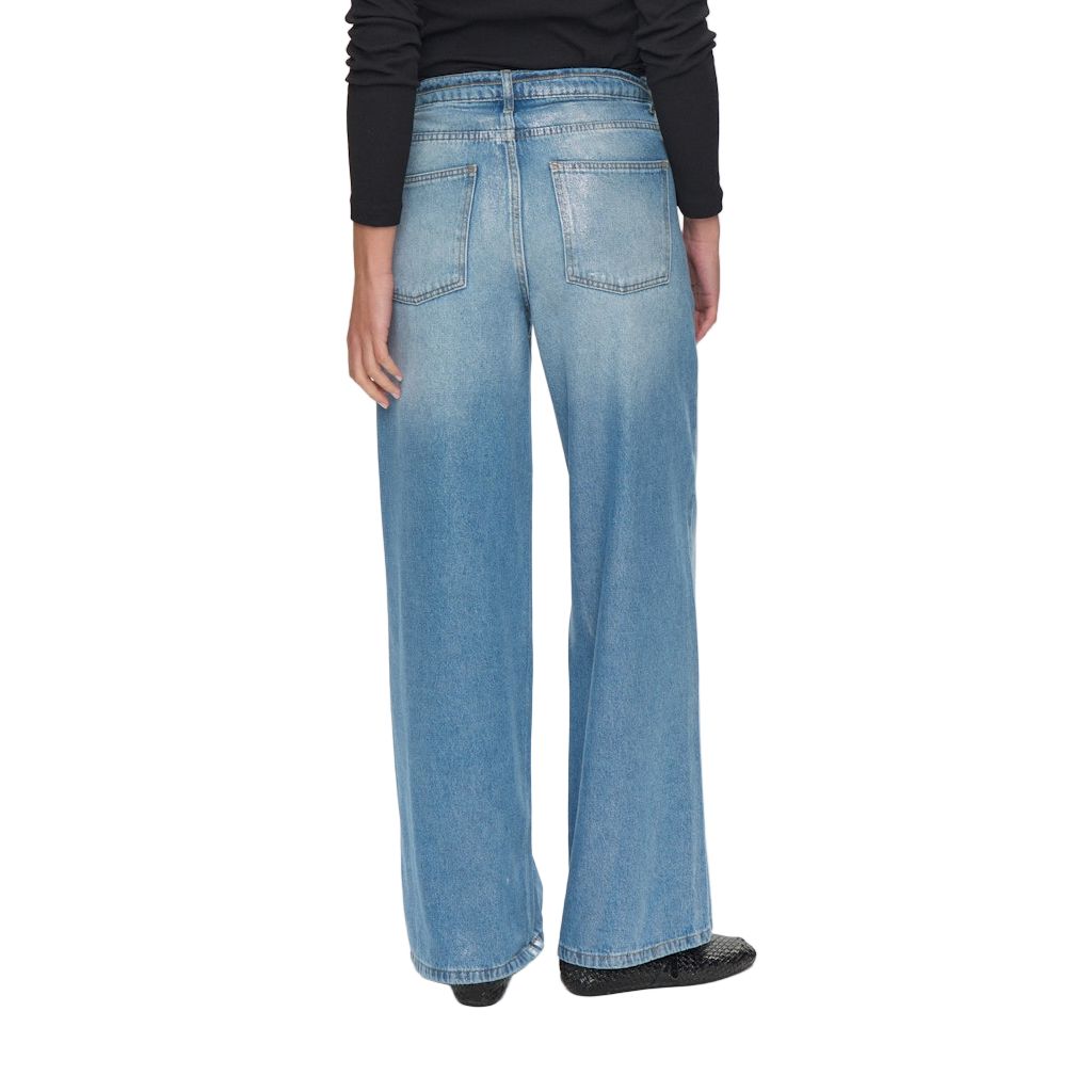 Numph Womens Jeans Brooklyn Glam Blue Demin Silver Foil