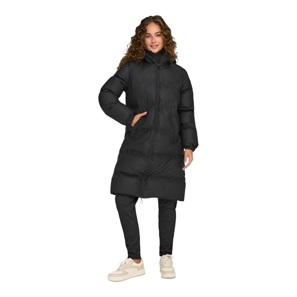 Only Womens Lea Rain Puffer Coat Black Donaghys