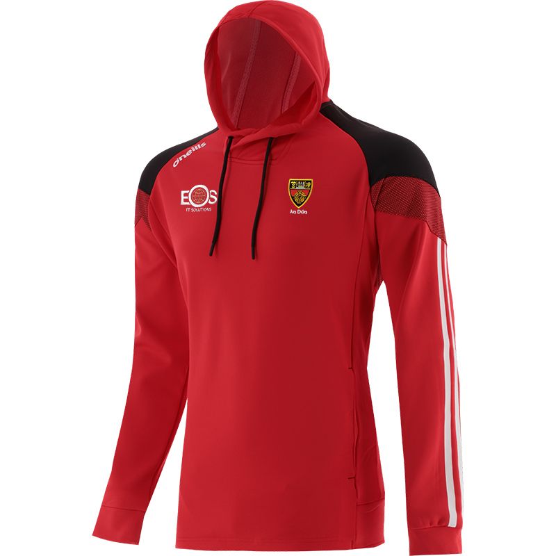 O'Neills Down GAA Rockway adults' red, black and white fleece hoodie