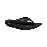 Oofos Oolala women's black patent recovery sandal