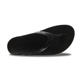 Oofos Oolala women's black patent recovery sandal