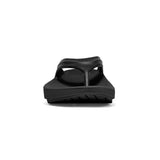 Oofos Oolala women's black patent recovery sandal