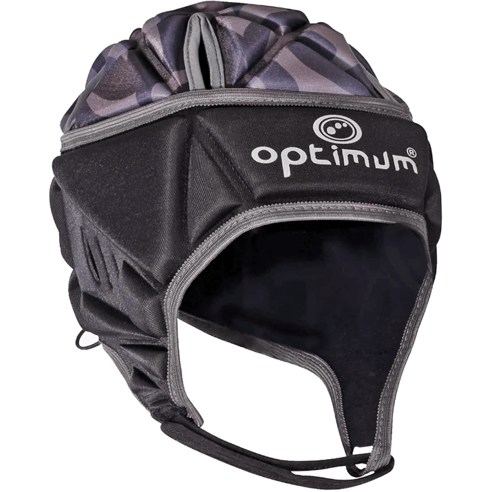 Optimum Razor black and silver rugby headguard